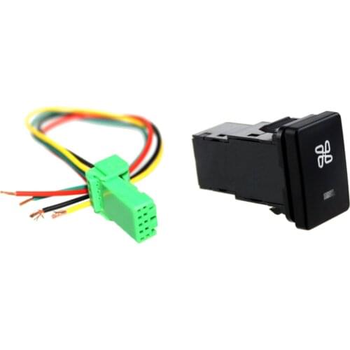 Blue LED Fan Push Button Switch 12V For Toyota Land Cruiser Prado RAV4