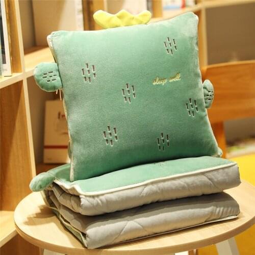Cushion quilt dual-use office thick nap blanket folding lovely pillow is two-in-one car car in winter