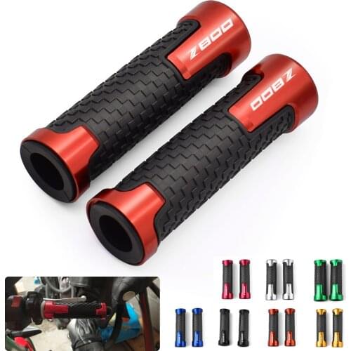 Flash Deals Motorcycle Handlebar Grips CNC Rubber Handle Thruster Grips For Kawasaki Z800 Z 800 2013 2014 2015 2016 2017 2018