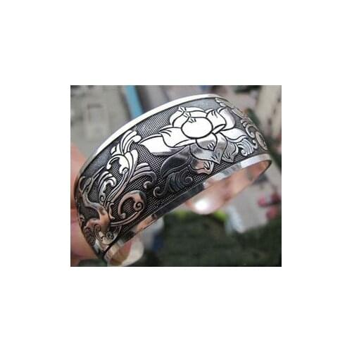 High quality Fashion Ethnic Bangles Bracelet Women peach clouds crane Tibetan silver Bangles Jewelry