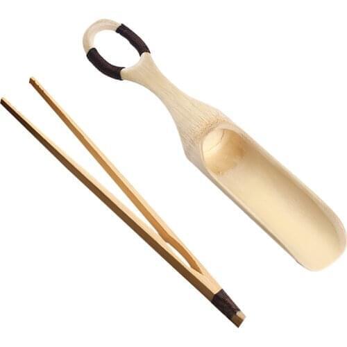 1 set Bamboo Tea Spoon Log Kung Fu Tea Set Accessories Coffee Measuring Spoon Kitchen Tools