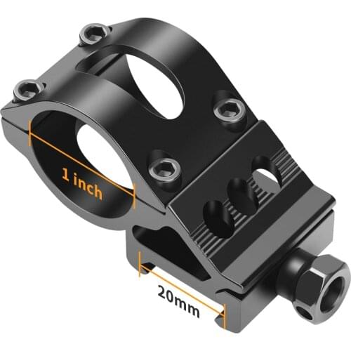 1'' Offset Picatinny Flashlight Mount 1inch Laser Sight Mount 45 Degree Rifle Flashlight Torch Mount 25.4mm Ring Mount