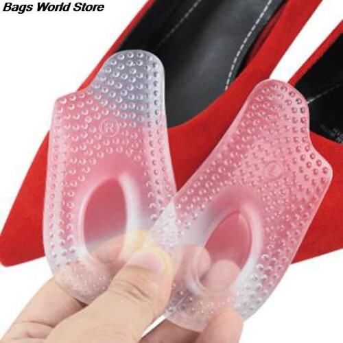 1Pair Soft Silicone Gel Insoles Heel Cushion Soles Pain Relief Protectors Spur Support Shoe Pad Heel Foot Pads Feet Care