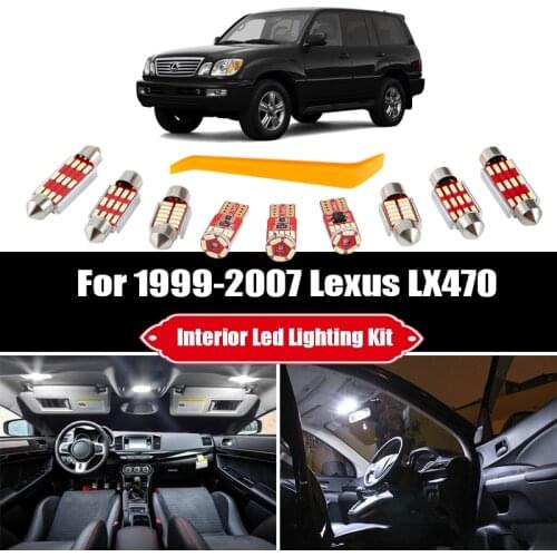 15pcs For 1999-2005 2006 2007 Lexus LX470 White Canbus LED Bulbs Interior Trunk Map Dome Light Kit License Plate Courtesy Lamp
