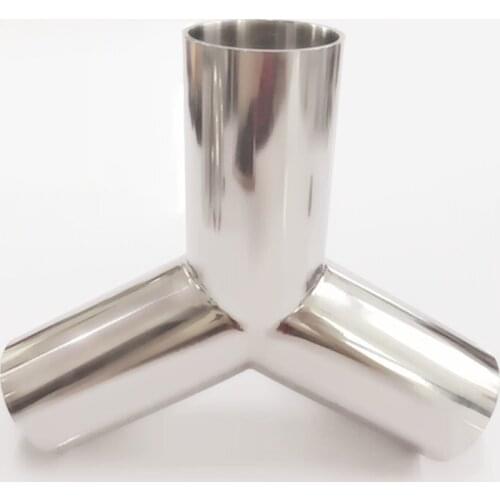 19mm-89mm Pipe OD Butt Welding Y Shaped 3 Way SUS 304 Stainless Steel Sanitary Fitting Spliter Homebrew Beer Wine