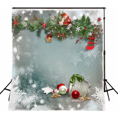 VinylBDS 7X5FT Christmas Backdrop Photography Christmas Gift ball Snowflake Backgrounds for Photo Studio Camera Fotografica