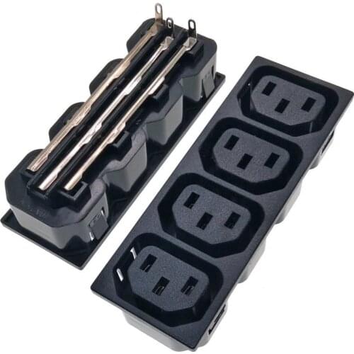 4 IN 1 - IEC320 C13 Female 4-Way Panel Mount Power Inlet Socket AC250V 10A