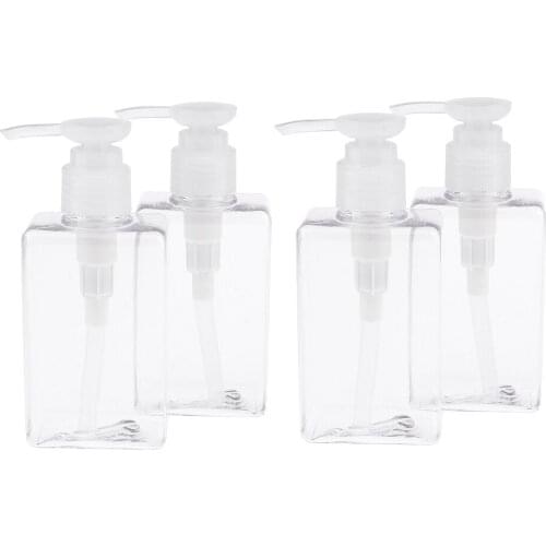 4x 150ml Empty Plastic Pump Bottles Shampoo Body Wash Soap Dispenser Refill