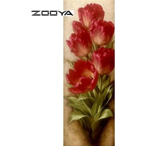 ZOOYA Diamond Embroidery Flowers Tulip Oil Painting Diy Diamond Painting Pattern Rhinestones Diamond Mosaic Needlework RF1064
