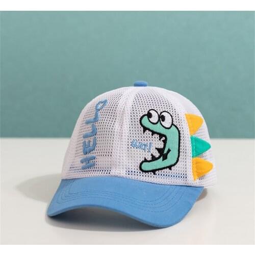 Cartoon Dinosaur Embroidery Baseball Cap Baby Kids Summer Hats For Boys Girls Breathable Net Sun Hats Children Caps Casquette