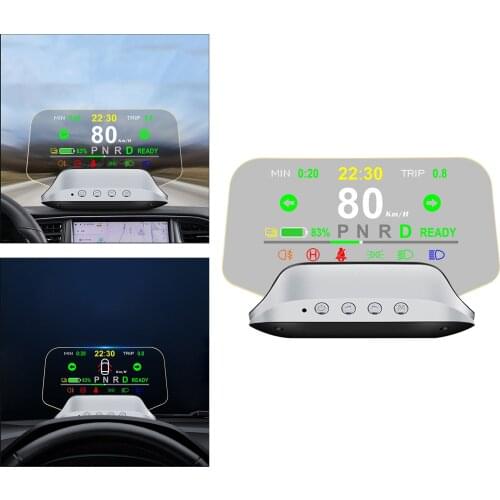 Digital Mirror HUD Head Up Display Speedometer Indicator Clock Speed Mileage For Tesla Model 3