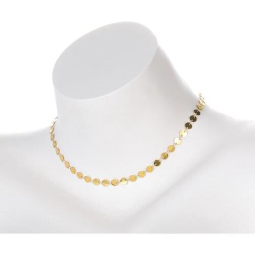 Geometry Stainless Steel Chain Clasp Gold Choker Mixed Linked Circle Necklaces for Women Minimalist Choker Necklace Hot Jewelry