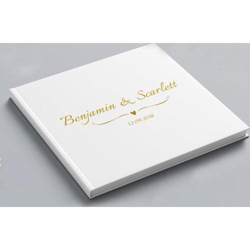 Personalized Silver Writing Wedding Guest Book Alternative Guest Book Wedding Gifts for Couple Wedding Guest Sign Album