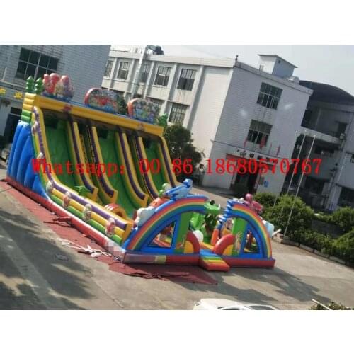 China Guangzhou) Factory direct inflatable slide / castle / trampoline / pool slide / Jurassic obstacle castle slide YLY-048