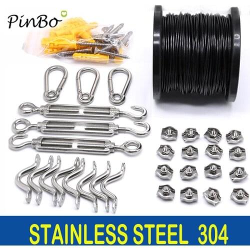 String Lights Hanging Kit for Outdoor 304 Stainless Steel Turnbuckle Wire Rope Clamp Suspension Kit Easy to Install