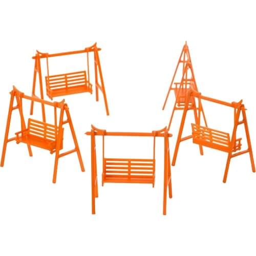 5x Orange Swing Chair Furniture for Park Garden Street Layout O Scale 1:50