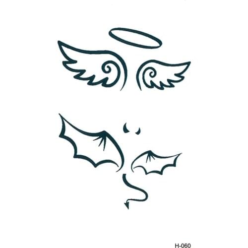10 pcs Elf angel wings tattoo stickers waterproof anti-sweat simulation cover the scar tattoos painted black men and women