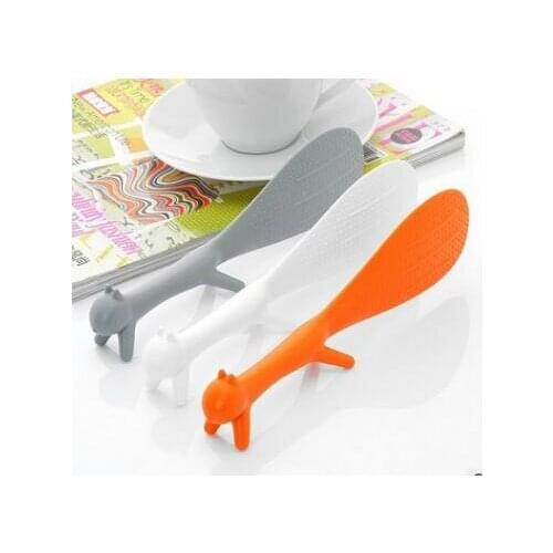 Squirrel Rice Paddle Spoon Stander Scoop Ladle Non Stick Rice Kitchen Gadgets