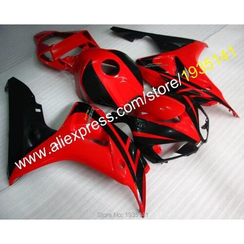 Fashionable Aftermarket Kit For Honda 2006 2007 CBR1000RR 06 07 1000 RR CBR Black Red Fairing Set (Injection molding)