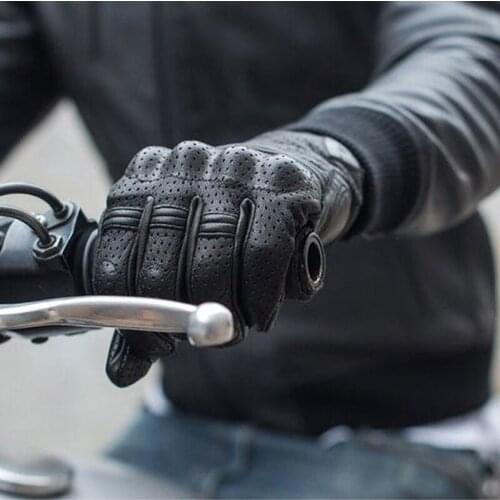 2021High Quality Goatskin Racing Riding Gloves MX Motocross Gloves Touch Screen Breathable Genuine Leather Motorcycle Gloves Man