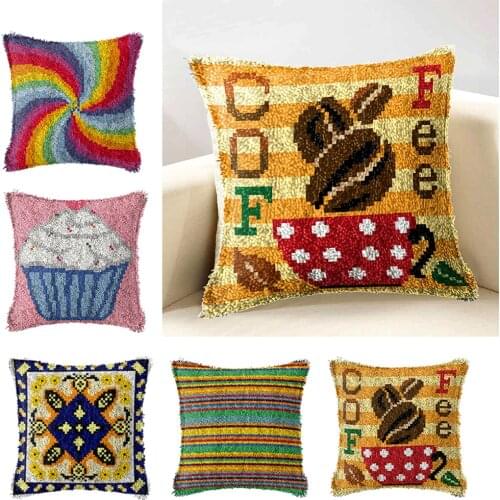 DIY Cushion Carpet Rug Making Craft Home Decor Latch Hook Kit Rug Carpets Making Embroidery Sewing Craft Tool Hobby Art Crafts