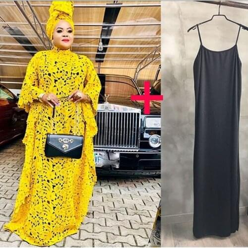 New Lace Africa Dress African Dresses for Women African Clothes 2021 Dashiki Organza Bow Taditional Boubou Robe Africaine Femme