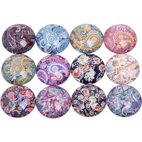Onwear Mixed Floral Pattern Photo Round Glass Cabochon 25mm 20mm 12mm 14mm Diy Jewelry Findings For Earrings Pendants