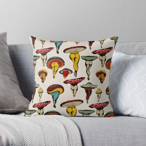 Pillowslip Sexy mushrooms tattoo flash Throw Pillow 100% Polyester Decor Pillow Case Home Cushion Cover 45*45cm