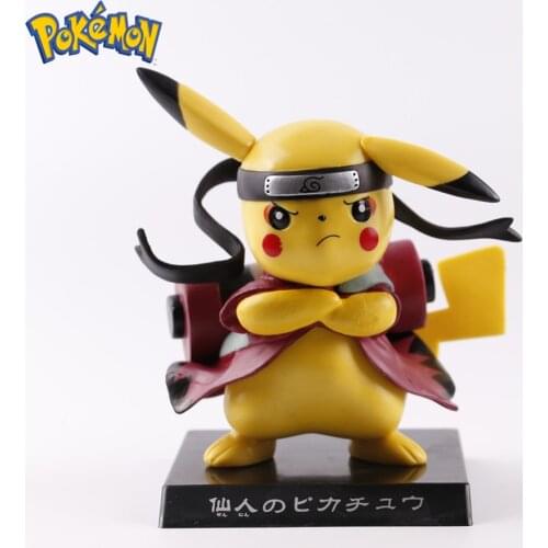 Pokemon Pikachu Cos Uzumaki Naruto Anime Figures Cute PVC Toys Pocket Monster Collectible Action Figurine Shippuden Model Doll