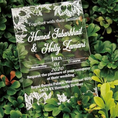 Transparent Crystal Acrylic Invitations Invitations Wedding Supplies Table Cards Business Invitations