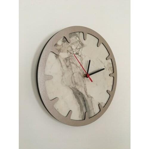 North Designed Ephesus Silver Bar Decorative Wall Clock 30 Cm