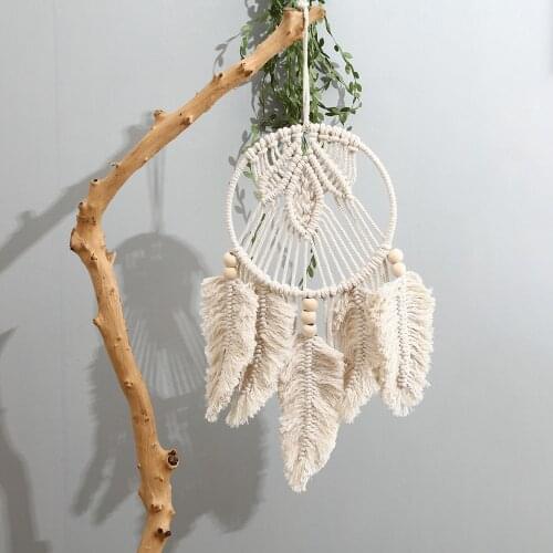Nordic Dreamcatcher Tapestry Handmade Cotton And Linen Beige Wall Hanging Room Decor Ornaments Bohemian Indian Handicraft
