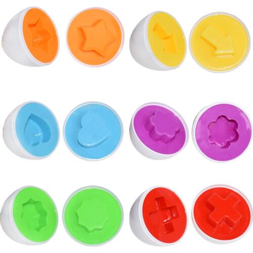 6pcs/lot Smart Eggs 3D Wise Puzzle Montessori Learning Education Math Toys For Children Popular Toys Jigsaw Mixed Shape Tools