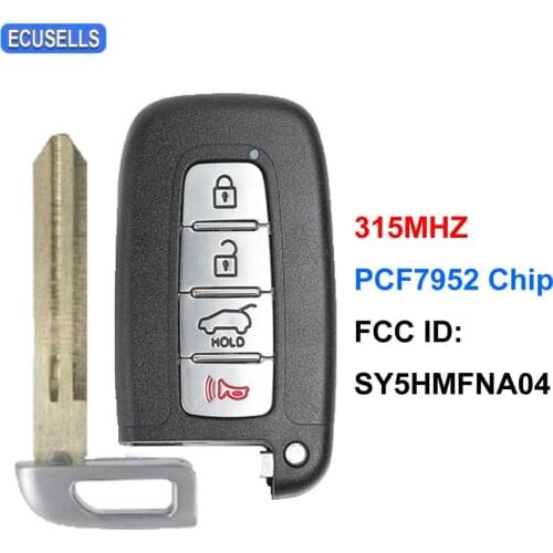 3+1/4 Button Smart Remote Key 315MHz PCF7952 Chip FCC: SY5HMFNA04 for Hyundai for Kia Sportage Soul Forte Elantra Genesis Coupe