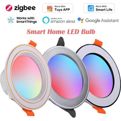 Tuya Zigbee 3.0 10W Smart RGBCW LED Downlight Smart Life Smartthings APP Remote Control Automation Work with Alexa Google Home