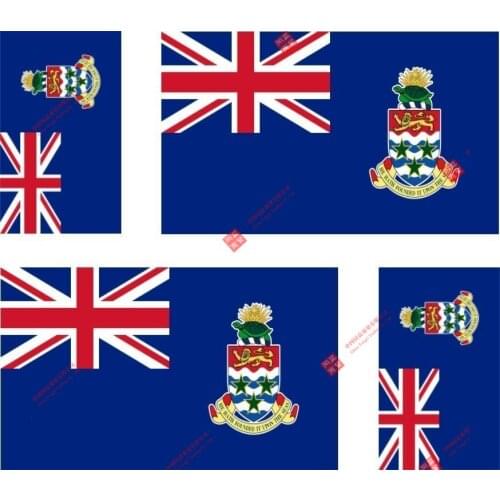Set of Personality 4x Sticker Vinyl Car Bumper Decal Outdoor Moto World Flag Cayman Islands Racing Helme Tlaptop Stickers