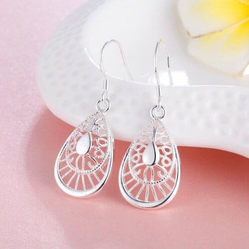 925 Sterling Silver Charms fine vintage earrings for woman high quality Fashion party wedding Pretty Jewelry Christmas Gifts