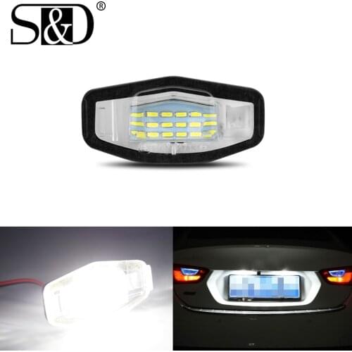 1pc Canbus Xenon White LED Car Number License Plate Lights For Honda Civic City Pilot Accord Odyssey MR-V Acura 12V 6000K
