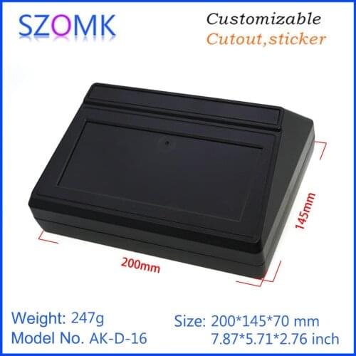 10 pcs 200*145*70mm hot selling plastic box electronics pcb enclosure for power supply instrument case szomk plastic project box