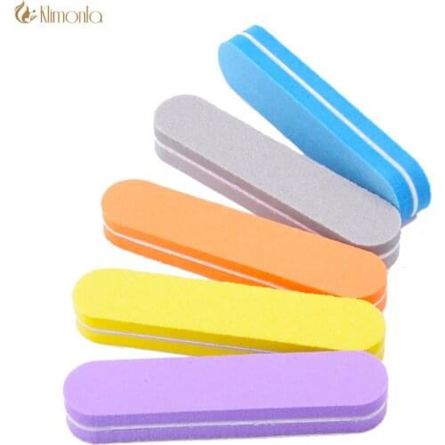 10Pcs Mini Nail File Sanding Block Buffer 100/180 Nail Tools Sponge Diamond Mixed 5 Color Nail File Rubbing Polished Surface