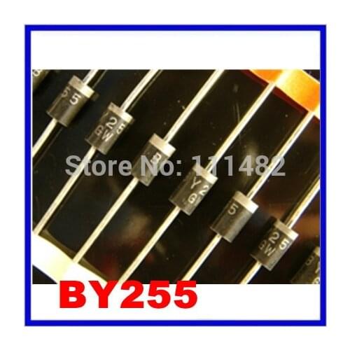 100pcs BY255 Rectifier Diode 3A 3000mA 1300V 1.3kV MX DO-201
