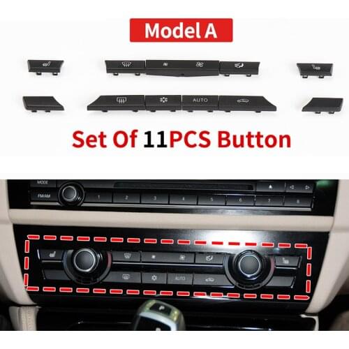 11/12/14Pcs Car A/C Heater Button Key Caps Repair Kit Switch Button Cover For BMW F01 F02 F06 F07 F10 F11 F12 5/6/7 Series 10-17