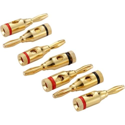 2/6/12Pcs Gold-Plated Musical Cable Wire 4mm Banana Plug Audio Speaker Connector Plated Musical Speaker Cable Wire Pin Connector