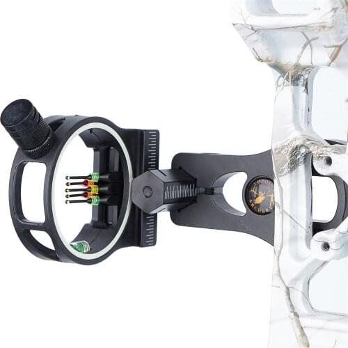 Archery 5 Pin Bow Sight Brass Pin Reversible Mount Design for Use with Left and Right-hand Bows