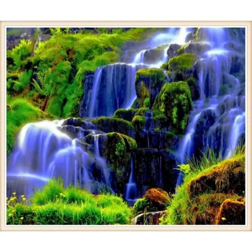 5d diamond embroidery waterfall scenery needlework diamond mosaic cross stitch Kits for embroidery with beads home decor