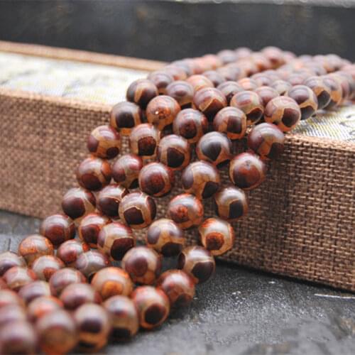 8-12mm Round Red Brown Tibetan Buddhism Beads Turtle Back DZI Agates Beads For Jewelry Making Beads 15'' Buddha DIY Beads