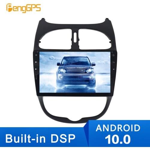 Android 10.0 Radio Stereo GPS Car DVD Player For Peugeot 206 2000 2001 -2016 navigation Multimedia Auto IPS unit building DSP