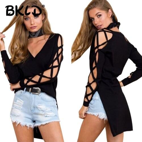 Женские пуловеры с V-образным вырезом BKLD China At AliExpress