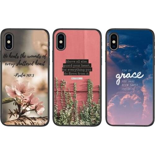 Black Cell Cover 3D Etui Art Cover Junior Bible Quotes For Samsung Galaxy A72 A71 A70 A50 A40 A30 A20 A10S A02 A51 A32 A31 4G 5G