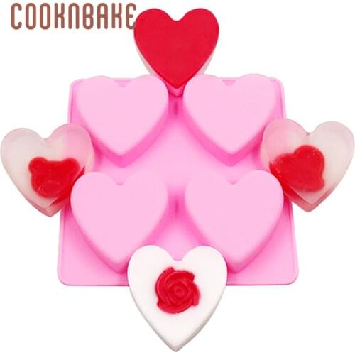 COOKNBAKE Valentine Silicone Soap Mold Heart Shape Cake Jello Pudding Ice molds Cake Bakeware Baking Tools Biscuit Pastry Mould